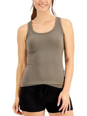 Jenni by Jennifer Moore Womens Solid Ribbed Tank Top
